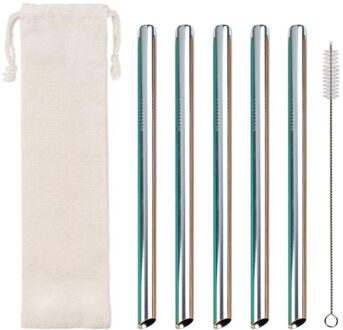 5-Pack Herbruikbare 304 Rvs Rietjes Met Case Lange Rietje Voor 30 Oz En 20 Oz Tuimelaars cups Cocktail Metalen Stro SL