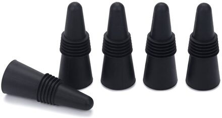 5 Pack Premium Siliconen Wijn En Drank Fles Cap Lekvrije Soda Champagne Flessen Creatieve Sealer Stopper Herbruikbare Voor Bier zwart