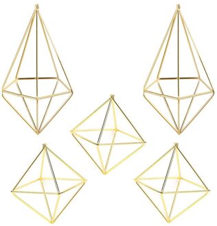 5 Packs Air Plant Houder Mini Metalen Tafelblad Himmeli Decor Moderne Geometrische Planter Tillandsia Air Fern Display Stand