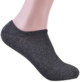 5 Pairs Mannen Casual Ademend Hoge Boot Sokken Effen Kleur Sokken Ondiep Mond Zachte Sokken Mannen schoenen Sokjes 5pairs donker grijs