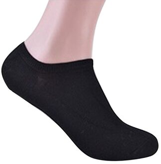 5 Pairs Mannen Casual Ademend Hoge Boot Sokken Effen Kleur Sokken Ondiep Mond Zachte Sokken Mannen schoenen Sokjes 5pairs zwart