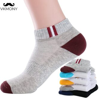 5 Pairs Mannen Sokken Set Katoenen Sokken Mesh Ademend Basketbal Sokken Winter Zomer Sport Grappige Ankle Korte Sokken Big Size 44 47 52-mengen
