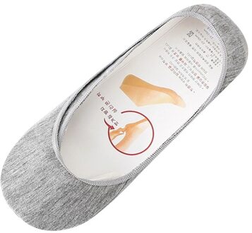 5 Pairs/Set Women Socks Calcetines Mujer Ladies Solid Color Invisible Non-slip Soft Breathable Women Daily Socks Grijs