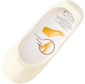 5 Pairs/Set Women Socks Calcetines Mujer Ladies Solid Color Invisible Non-slip Soft Breathable Women Daily Socks licht geel