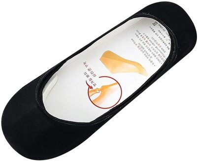 5 Pairs/Set Women Socks Calcetines Mujer Ladies Solid Color Invisible Non-slip Soft Breathable Women Daily Socks zwart