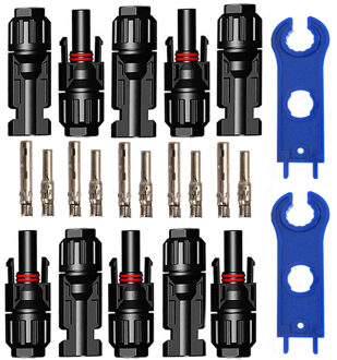 5 Pairs X Pv Connector Man Vrouw 30A 1000V Met 1 Paar Pv Spanner Zonnepaneel Tak Serie Aansluiten zonnestelsel