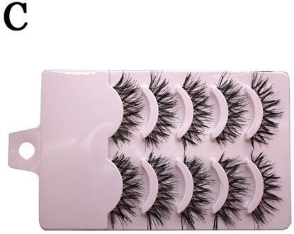 5 Pairs Zwart Kruis Zachte Lange Valse Wimpers Vrouwen C3O5 Make-Up K2B5