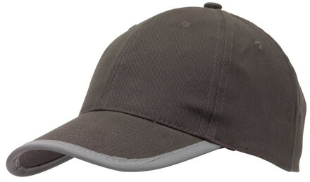 5-panel baseballcap grijs met reflecterende rand voor volwassenen