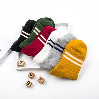5 Paren/partij Vrouwen Sokken Herfst Winter Gestreepte Gelukkig Sokken Katoenen Sokken Mode kleurmenging