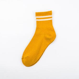 5 Paren/partij Vrouwen Sokken Herfst Winter Gestreepte Gelukkig Sokken Katoenen Sokken Mode Oranje