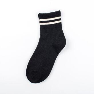 5 Paren/partij Vrouwen Sokken Herfst Winter Gestreepte Gelukkig Sokken Katoenen Sokken Mode zwart