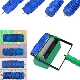 5 "Patroon Verfroller Decoratieve Textuur Roller Met Twee-Kleur Schilderen Machine,5Inch Reliëf Plastic Handvat Voor Diy Muur