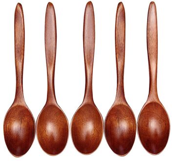 5-pc Houten Lepel Bamboe Koken Gebruiksvoorwerp Tool Keuken Koken Dining Soep Thee Honing Koffie Gebruiksvoorwerp Gereedschappen