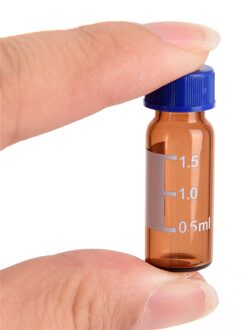 5 Pcs 2Ml Bruin Plastic Deksel Afgestudeerd Ronde Glazen Reagensfles Blauw Schroefdop Schroef Op Cover Afstuderen Sample flesjes