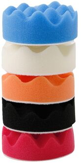 5 Pcs 3 "4" 6 "7" Spons Buffer Wafel Polijsten Foam Buffing Pads Voor Auto polijstmachine 7duim