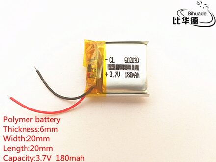 5 pcs 3.7 V 180 mAh 602020 Lithium Polymeer Li-Po li ion Oplaadbare Batterij cellen Voor Mp3 MP4 MP5 GPS PSP mobiele bluetooth