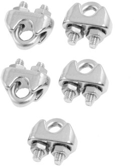 5 Pcs 304 Rvs Zadel Klem Kabel Clip Voor Draad Touw 4Mm/0.16 "Draad Dia Weerstand en Duurzaamheid Wire Rope Clip
