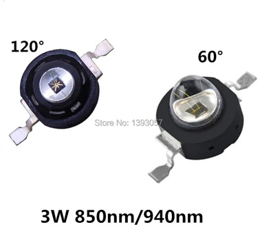 5 PCS 3W Infrared IR High Power LEDs Emitter CCTV Camera IR Diode for Security Black LEDs 850nm 940nm 3W 700mA