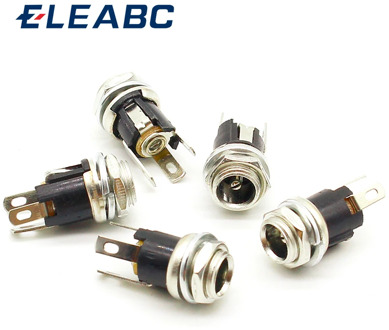 5 Pcs 5.5mmx2.1mm DC Power Jack Socket Female Panel Mount Connector