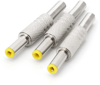 5 Pcs 5.5x2.5mm DC Power Jack Male Plug Metal Connector Adapter With Yellow Head Y98E