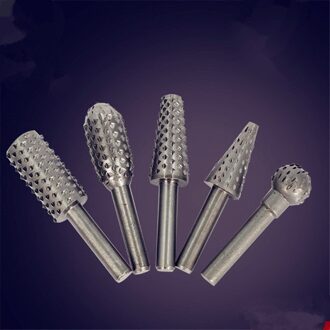 5 Pcs/6 Pcs Rasp File Boren Rasp Set Boor Grinder Boor Rasp Voor Houtbewerking Carving Tool 1/4 "Ronde Schacht Rotary Burr Set Silver1 5stk