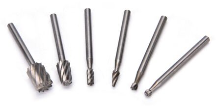 5 Pcs/6 Pcs Rasp File Boren Rasp Set Boor Grinder Boor Rasp Voor Houtbewerking Carving Tool 1/4 "Ronde Schacht Rotary Burr Set Silver2 6stk
