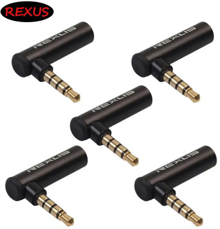 5 Pcs 90 Degree Right Angled 3.5mm Male To Female Audio Converter Adapter Connector L Type Stereo Earphone Microphone Plug
