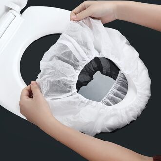 5 Pcs Badkamer Wegwerp Toilet Seat Cover Natuurlijke Witte Kleur Niet-geweven Elastische Sanitaire Toilet Seat cover
