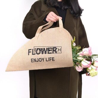 5 pcs Bloem Draagtas Linnen Draagbare Bloemen Verpakking Handtas Bloemist Verse Bloem Carrier Pouch