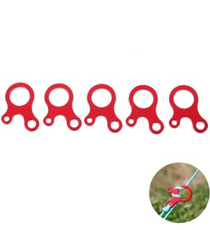 5 Pcs Camping Tent Gesp Quick Knoop Tent Touw Gespen 3 Gat Antislip Outdoor Wandelen Aanscherping Haak Wind Touw Gespen