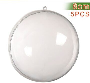5 Pcs Clear Plastic Kerstballen Kerstballen Bol Invulbare Xmas Kerstboom Kerst Bal Ornament Transparant 7cm