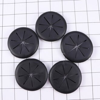 5 Pcs Computer Kabeldoorvoerklep Flexibele Draad Organizer Voor Home Office Computer Desk Kabel Cord Wire Management (Zwart)