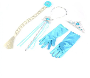 5 Pcs Cosplay Crown Tiara Hair Accessory Crown Wig +Magic Wand For Elsa Anna Great Costume for Party Performance 2019 Hot Sales