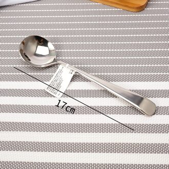 5 Pcs Dessert Ijs Thee Koffie Salade Mengen Lepel Lange Steel Ronde Fruit Lepel Theelepel Drank Servies Rvs sliver / 1 stk