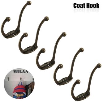 5 PCS Doek Haak Hanger Metalen Muur Opknoping Haak Vintage Brons Haak Rustieke Sleutel Jas Zak Hoed Hanger Rustieke Gewaad haak voor badkamer