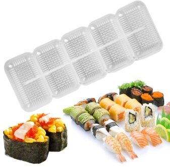5 Pcs, Food Grade Plastic Sushi Nigiri Maker, Rijst Bal Mallen, 5 Rolls, anti-aanbak Druk Maker, Diy Bento Tool