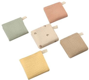 5 Pcs Handdoek Baby Washandje Badhanddoek Zakdoek Katoen Burp Doek Zachte Absorberende Gaas Washandje 5stk stijl 2