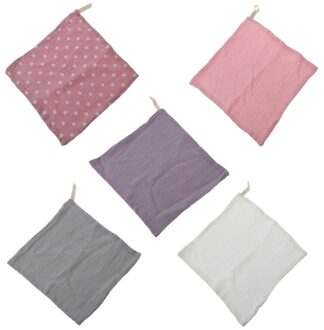 5 Pcs Handdoek Baby Washandje Badhanddoek Zakdoek Katoen Burp Doek Zachte Absorberende Gaas Washandje 5stk stijl 4