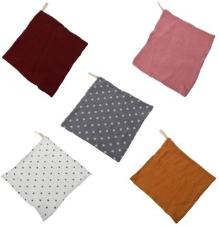 5 Pcs Handdoek Baby Washandje Badhanddoek Zakdoek Katoen Burp Doek Zachte Absorberende Gaas Washandje 5stk stijl 5
