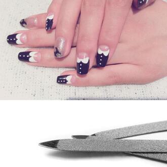 5 Pcs Handvat Dubbelzijdig Nagelvijl Metalen Sterke Manicure Grooming Pedicure F4H9