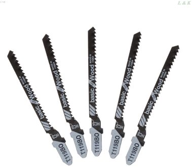 5 Pcs Hcs T119BO Jig Zaagbladen Set Hout Snelle Snijden Zaagbladen L29K