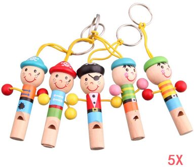 5 Pcs Jongen Piraat Fluitje Houten Whistling Educatief Speelgoed Kind Fluitje Speelgoed Kind Muziekinstrument