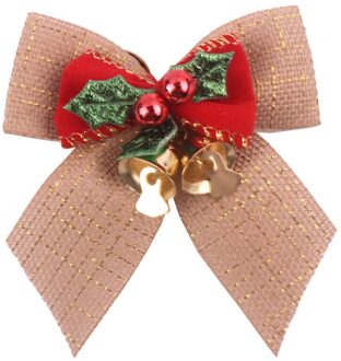 5 Pcs Kerst Bows Strik Met Bell Vrolijk Kerstfeest Xmas Bows Tie Kerstboom Ornament Voor Thuis Nieuwjaar decoratie 1