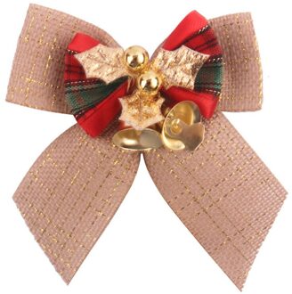 5 Pcs Kerst Bows Strik Met Bell Vrolijk Kerstfeest Xmas Bows Tie Kerstboom Ornament Voor Thuis Nieuwjaar decoratie 3