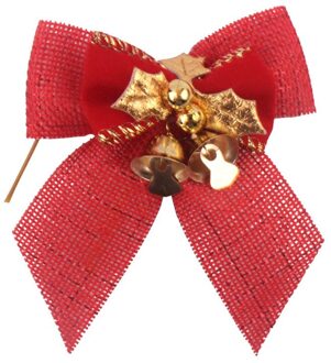 5 Pcs Kerst Bows Strik Met Bell Vrolijk Kerstfeest Xmas Bows Tie Kerstboom Ornament Voor Thuis Nieuwjaar decoratie 8