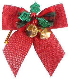 5 Pcs Kerst Bows Strik Met Bell Vrolijk Kerstfeest Xmas Bows Tie Kerstboom Ornament Voor Thuis Nieuwjaar decoratie