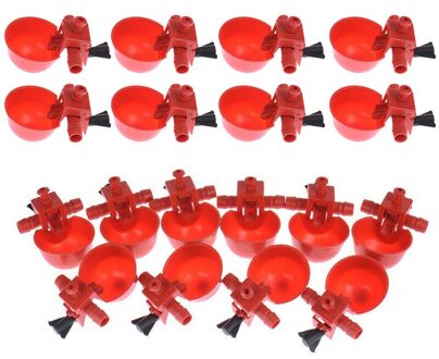 5 Pcs Kip Drinkbekers Kwartel Waterer Bowls Vogel Automatische Vogel Coop Feeder Drinkbekers Rood Glas Veeteelt Gereedschap 50stk
