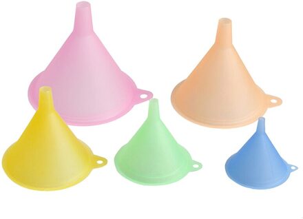 5 Pcs Kleine Medium Grote Verscheidenheid Vloeibare Kleurrijke Plastic Trechter Olie Trechter Kleine Medium Vloeibare Keuken Set Olie Grote Verscheidenheid kit