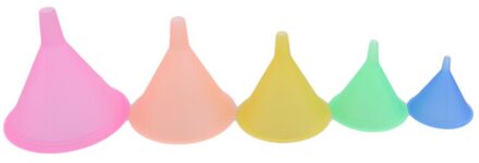 5 Pcs Kleine Medium Grote Verscheidenheid Vloeibare Kleurrijke Plastic Trechter Olietrechter Vloeistof Keuken Set Olie Grote Verscheidenheid Kit