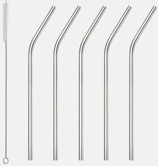 5 Pcs Kleurrijke Herbruikbare Rietje 304 Rvs Metalen Stro Met Cleaner Brush Voor Mokken 20/30Oz 1
